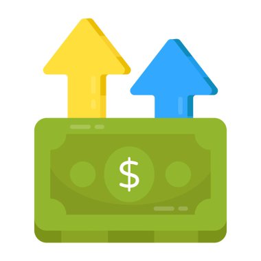 Dolar oranı artışının simge tasarımı 