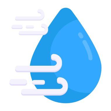 Rutubetin kavramsal düz tasarım simgesi 