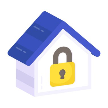 Editable design icon of locked home