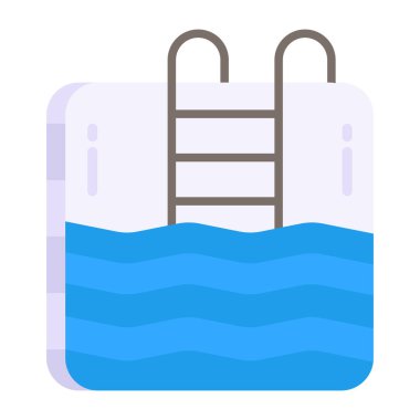 Editable design icon of swimming pool