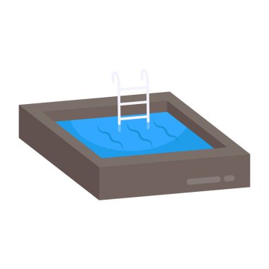 Editable design icon of swimming pool