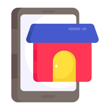 Mobil gayrimenkullerin kavramsal düz tasarım simgesi