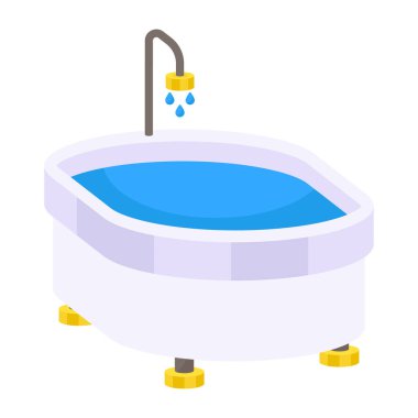 Trendy vector design of bathtub