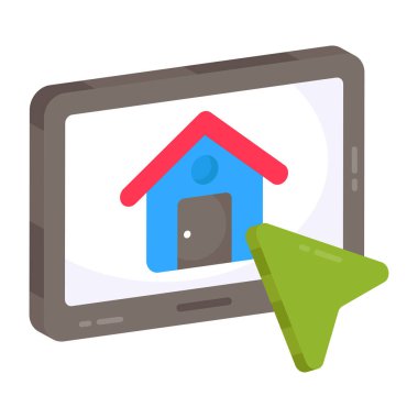 Mobil gayrimenkullerin kavramsal düz tasarım simgesi