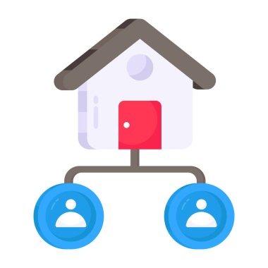 Kavramsal düz tasarım ikonu emlakçıları