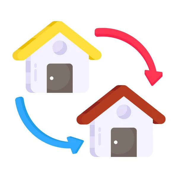 stock vector Flat design icon of home exchange