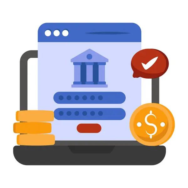 Stock vector An editable design icon of secure banking website 