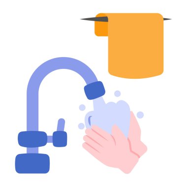 Ellerini yıkamanın güzel bir tasarım simgesi.