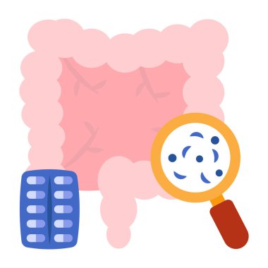 Kalın bağırsak analizinin modem tasarım simgesi 