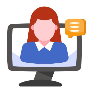 Video çağrısının düz tasarım simgesi