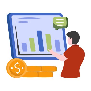 İş sunum simgesi, düzenlenebilir vektör