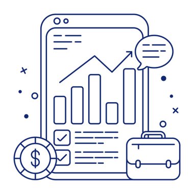 Mobil analizlerin renkli tasarım simgesi 