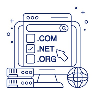 Web alan adlarının bir simge tasarımı 