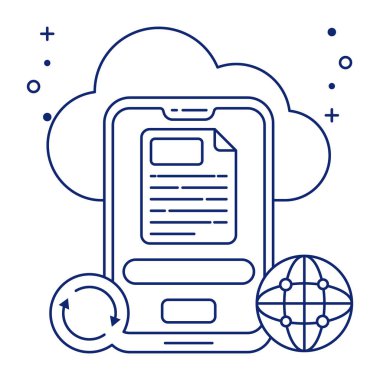 Mobil veri senkronizasyonunun yaratıcı tasarım simgesi