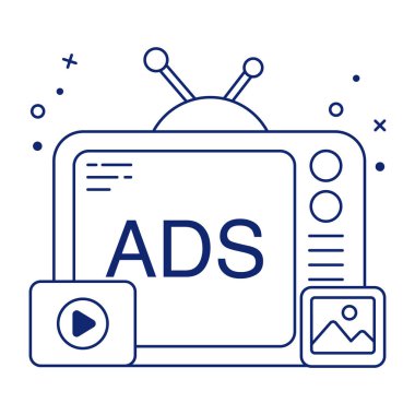 A unique design icon of tv ad