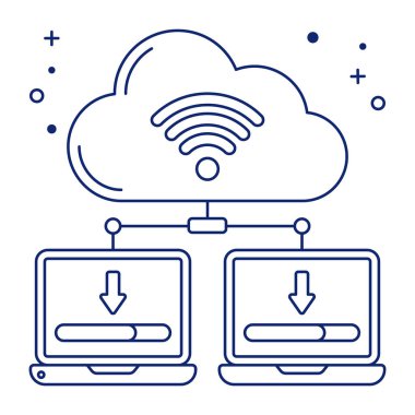 Bulut bağlantılı aygıt simgesi, düzenlenebilir vektör