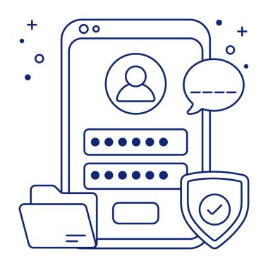 Mobil giriş simgesi, düzenlenebilir vektör