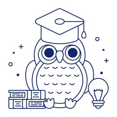 Baykuşun renkli tasarım simgesi