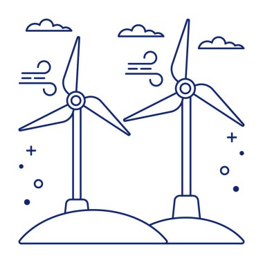 Yel değirmeni simgesi, düzenlenebilir vektör