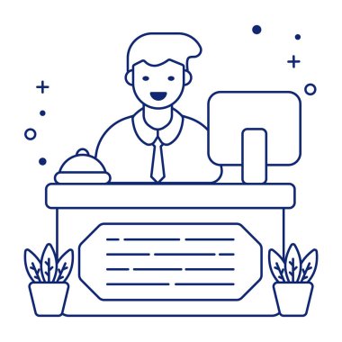 Resepsiyonistin doğrusal tasarım simgesi 