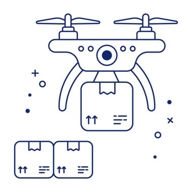 Drone dağıtımının modern tasarım simgesi