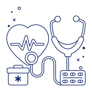 Kalp kontrolünün kavramsal düz tasarım simgesi 