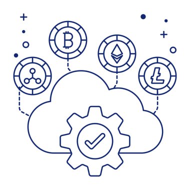 Bulut para birimlerinin premimium indirme simgesi 