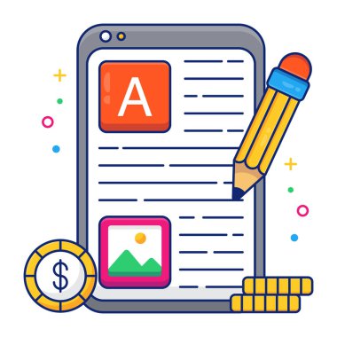 Mobil yazı yazmanın moda tasarım simgesi 