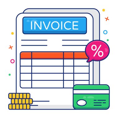 A unique design icon of invoice