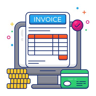 A unique design icon of invoice