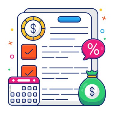 Finansal listenin düzenlenebilir tasarım simgesi 