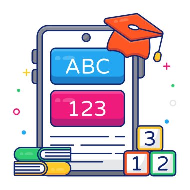 Temel öğrenmenin düz tasarım simgesi