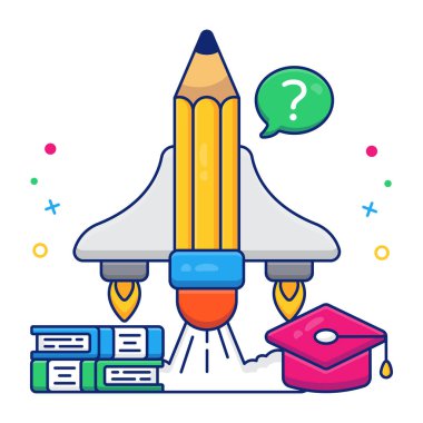 Bir yazma aracı simgesi, düz kalem tasarımı