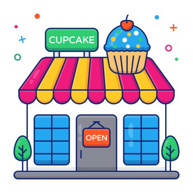 Cupcake Shop simgesi, düzenlenebilir vektör 