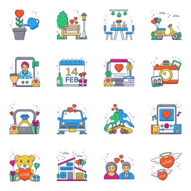 Sevgi Düz Simgeleri Paketi 