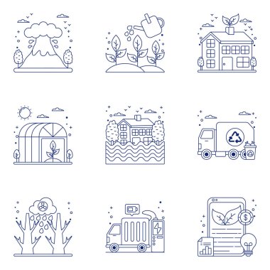 Eko Doğrusal Simgeler Paketi