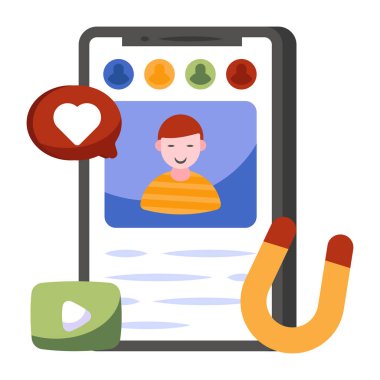 Mobil romantik sohbetin mükemmel bir tasarım simgesi