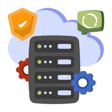 A unique design icon of cloud server 