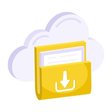 Bulut dizini indirmenin vektör tasarımı 