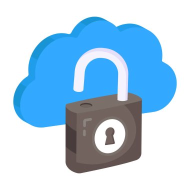 Kilitli bulutların modern tasarım simgesi