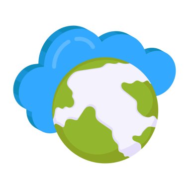 Icon of cloud browser in flat design