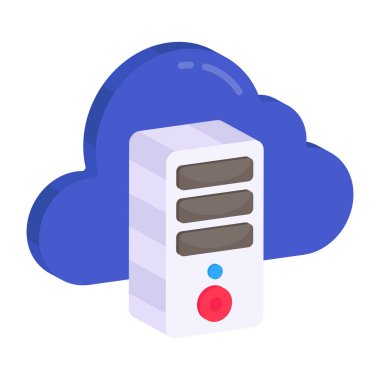 A unique design icon of cloud server 