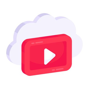 Editable design icon of cloud video