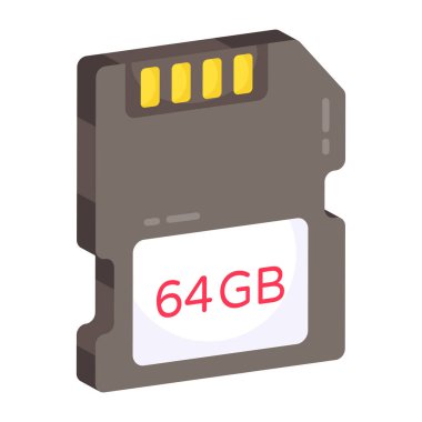 Sd kartının kavramsal düz tasarım simgesi 