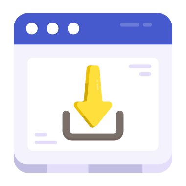 Web indirmenin kavramsal düz tasarım simgesi 