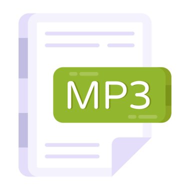 mp3 dosyasının düzenlenebilir tasarım simgesi