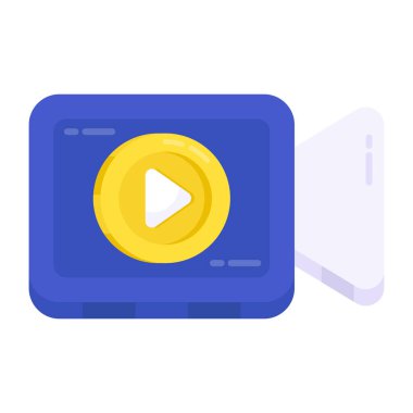 Colored design icon of video camera 