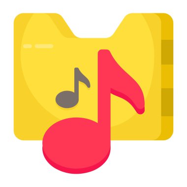 Düz tasarımda müzik dizini düzenlenebilir simgesi 