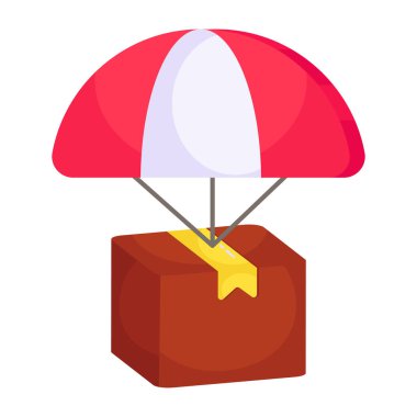 An icon design of parachute delivery