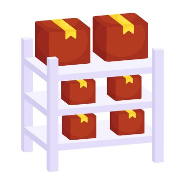 Parsel raflarının premimium indirme simgesi